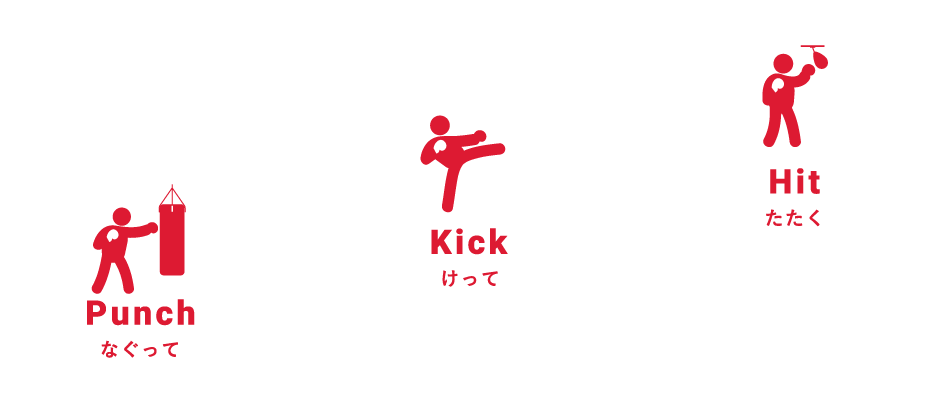 Punch Kick Hit なぐって けって たたく